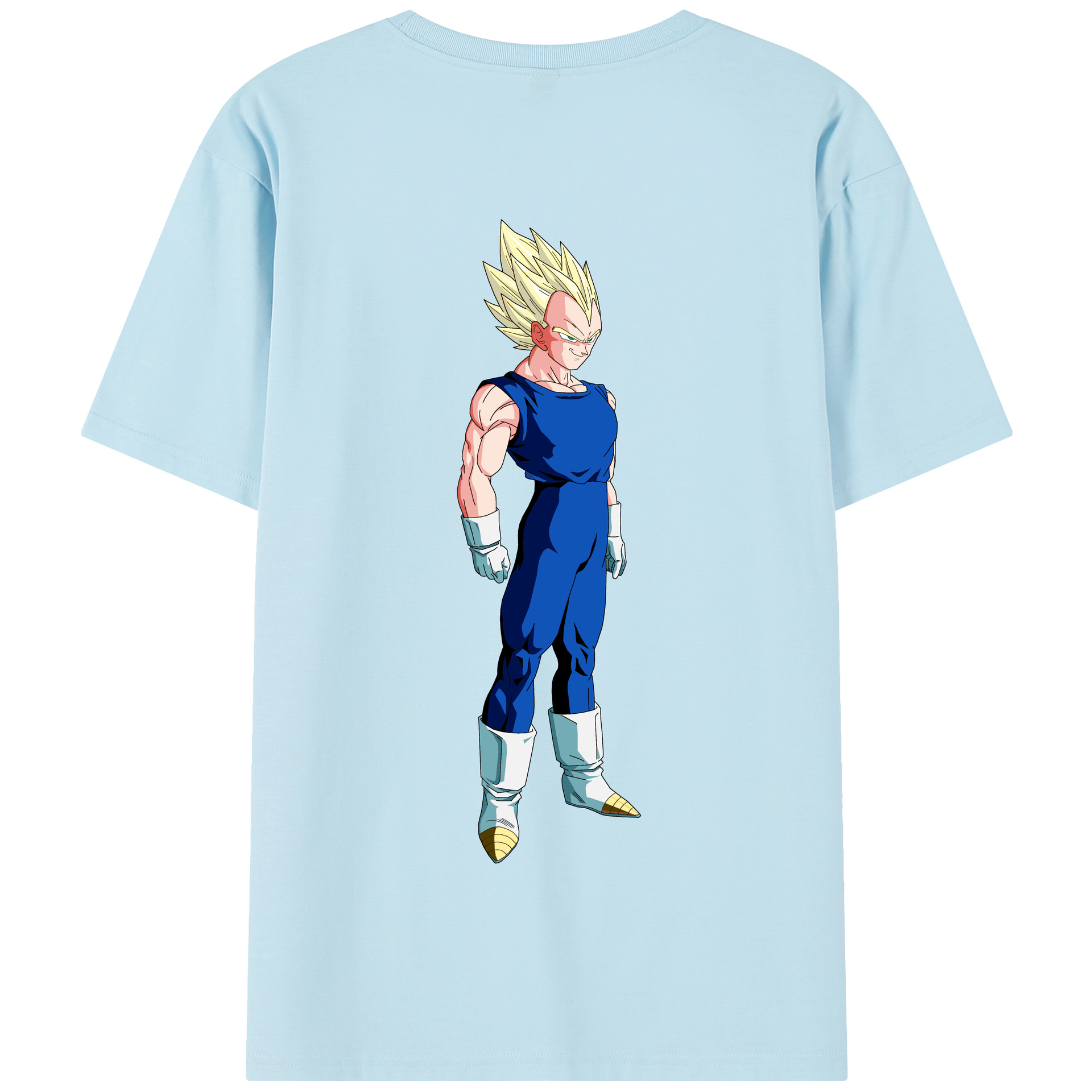（画像用） ドラゴンボール ベジータ四世（Bejīta Yonsei）DRAGON BALL Vegeta IV 綿100％半袖Tシャツ（背面プリント）
